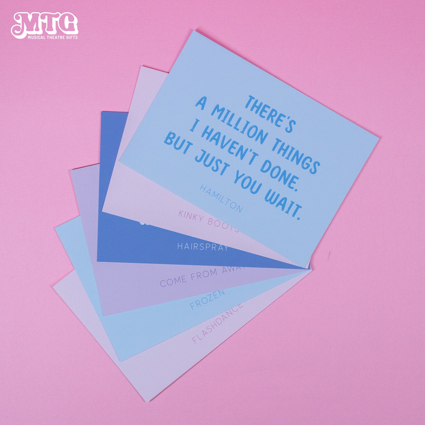 A6 Inspirational Musical Theatre Quote Postcards