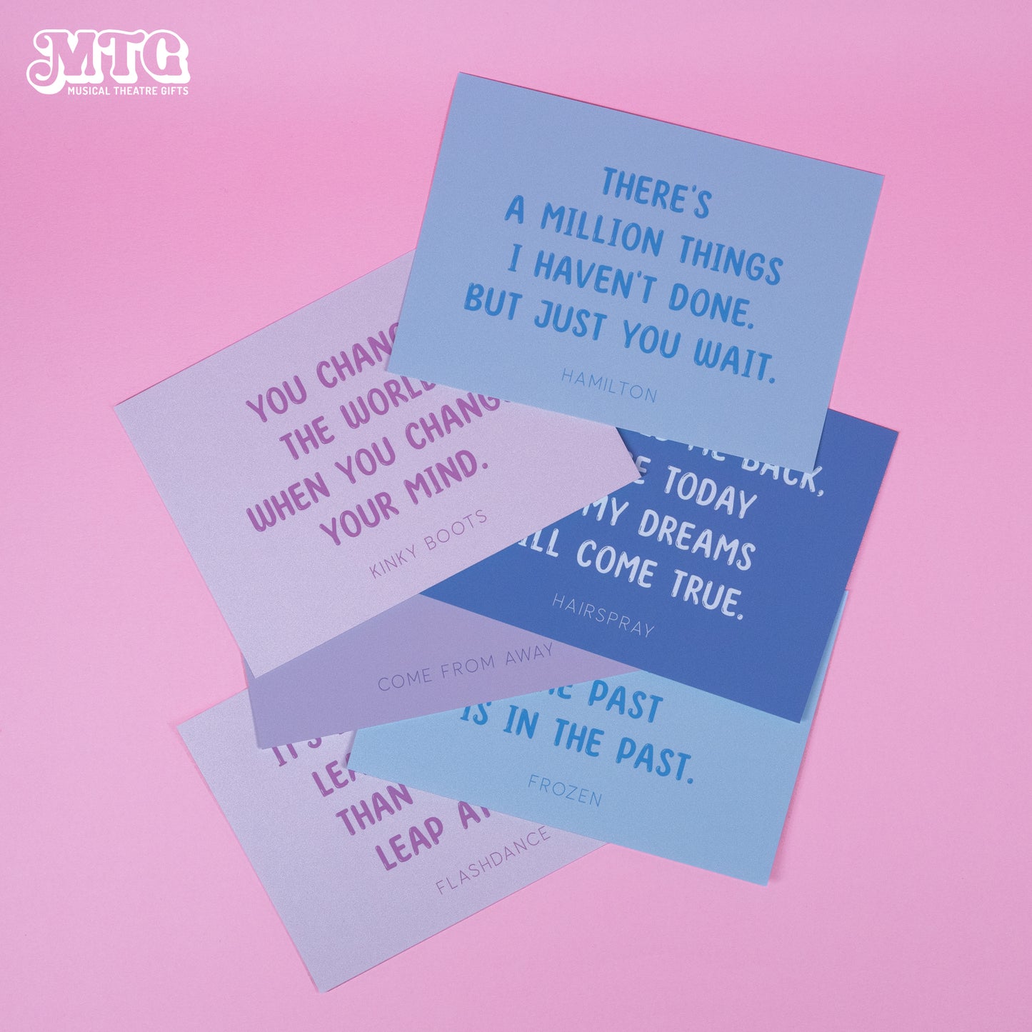 A6 Inspirational Musical Theatre Quote Postcards