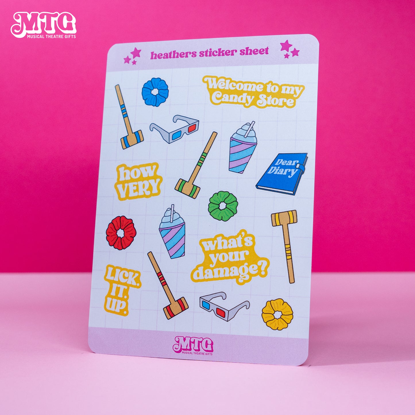 heathers the musical sticker sheets