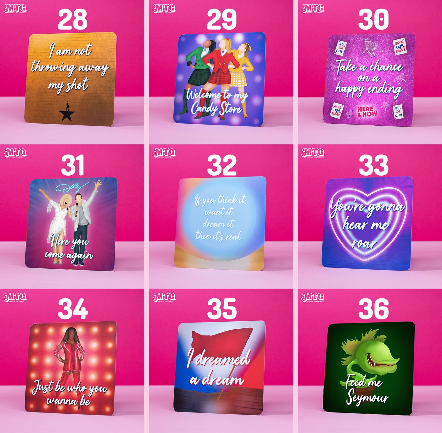 67 Mini Prints! - Musical theatre themed printed postcards | FREE SHIPPING