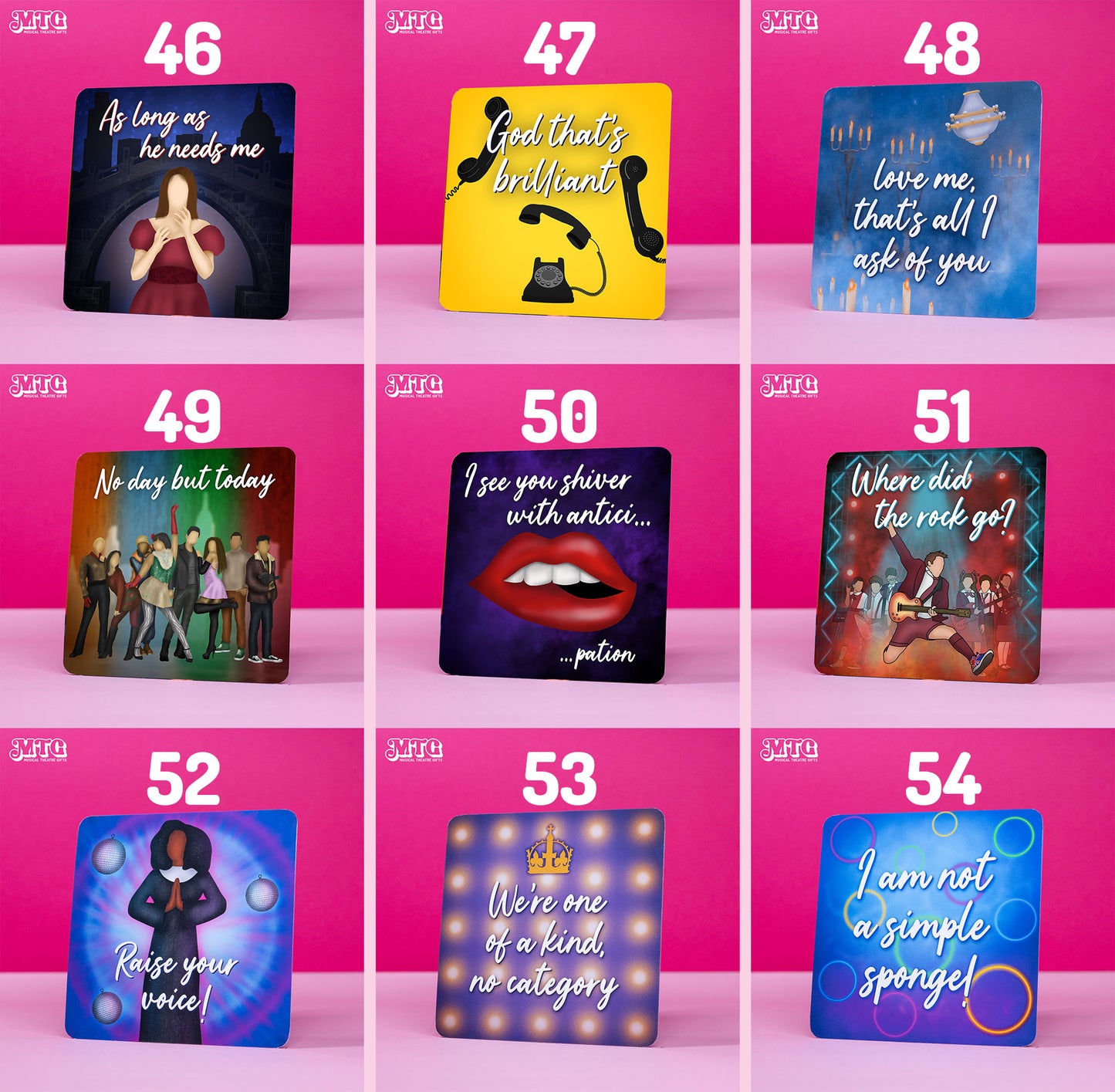 67 Mini Prints! - Musical theatre themed printed postcards | FREE SHIPPING