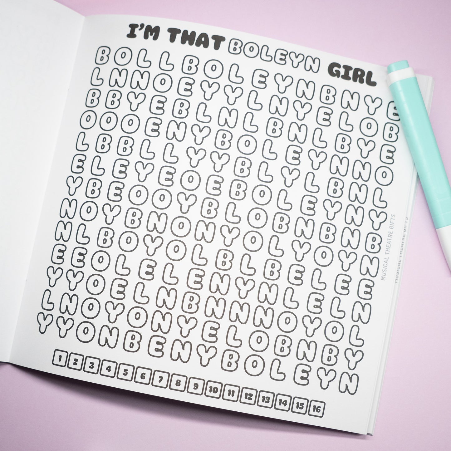 Six the musical colouring word search book