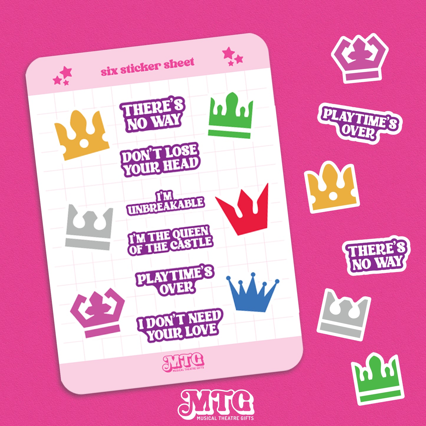 Six the musical - Sticker sheet