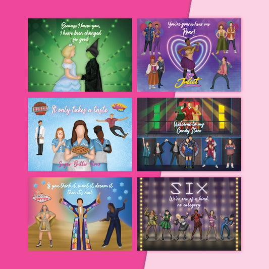 6x Musical Theatre themed A4 Prints bundle