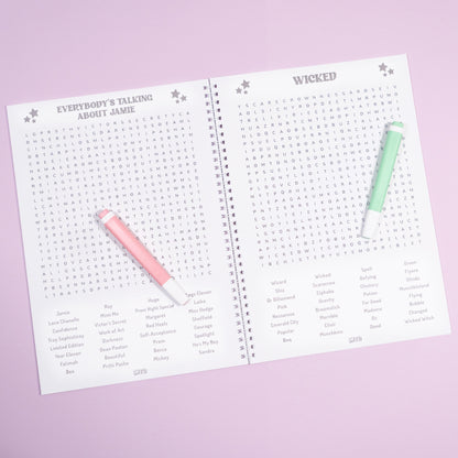 Musical Theatre Wordsearch Book – 50 Puzzles | A4 Wirebound Puzzle Book | Perfect Gift for Stagey Fans