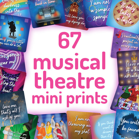 67 Mini Prints! - Musical theatre themed printed postcards |  FREE SHIPPING