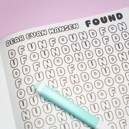 Musical theatre colouring word search book