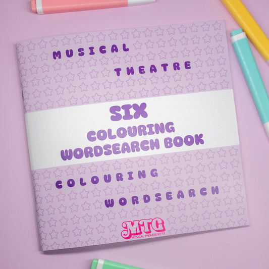 Six the musical colouring word search book 