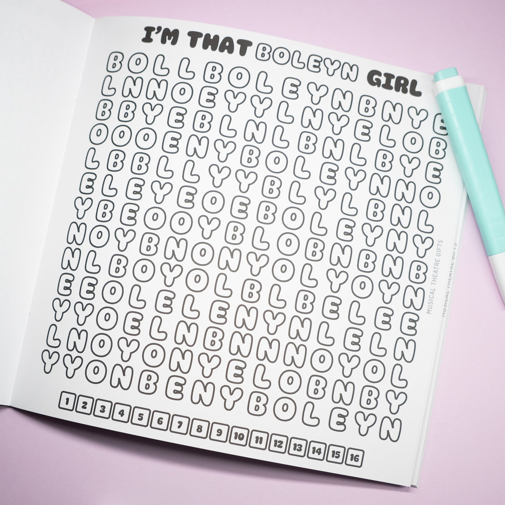 Six the musical colouring word search book 