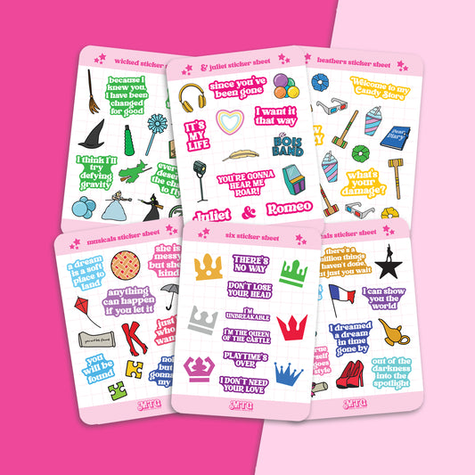 Musical theatre sticker sheets