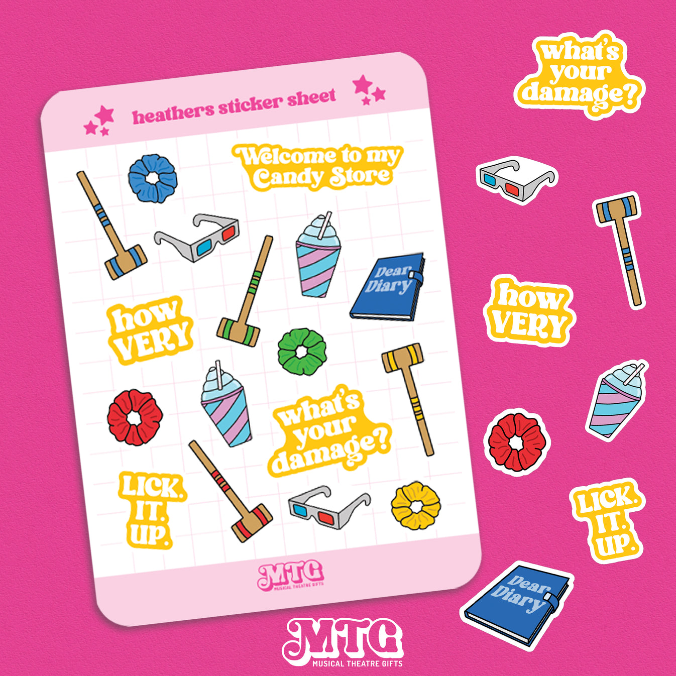 Heathers the musical - Sticker sheet – Musical Theatre Gifts