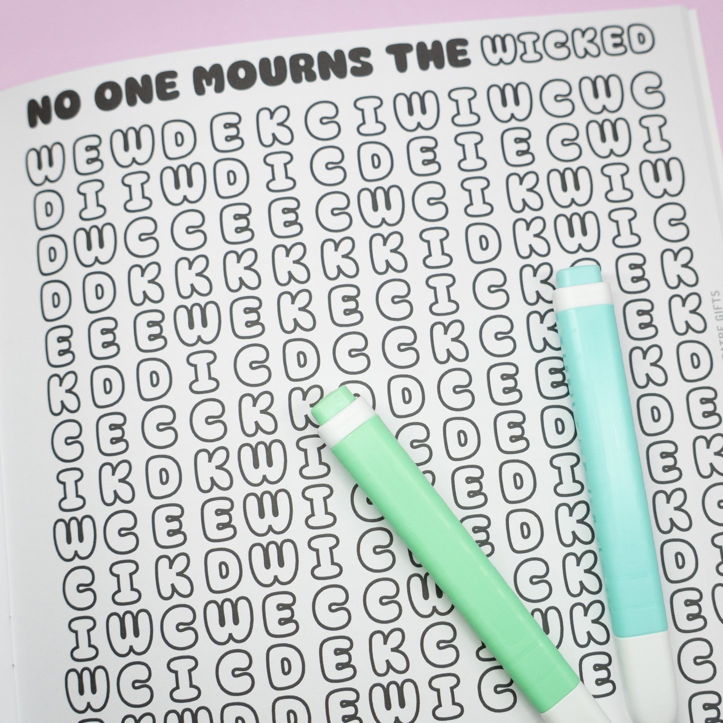 Wicked the musical colouring word search book 