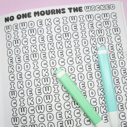 Wicked the musical colouring word search book 