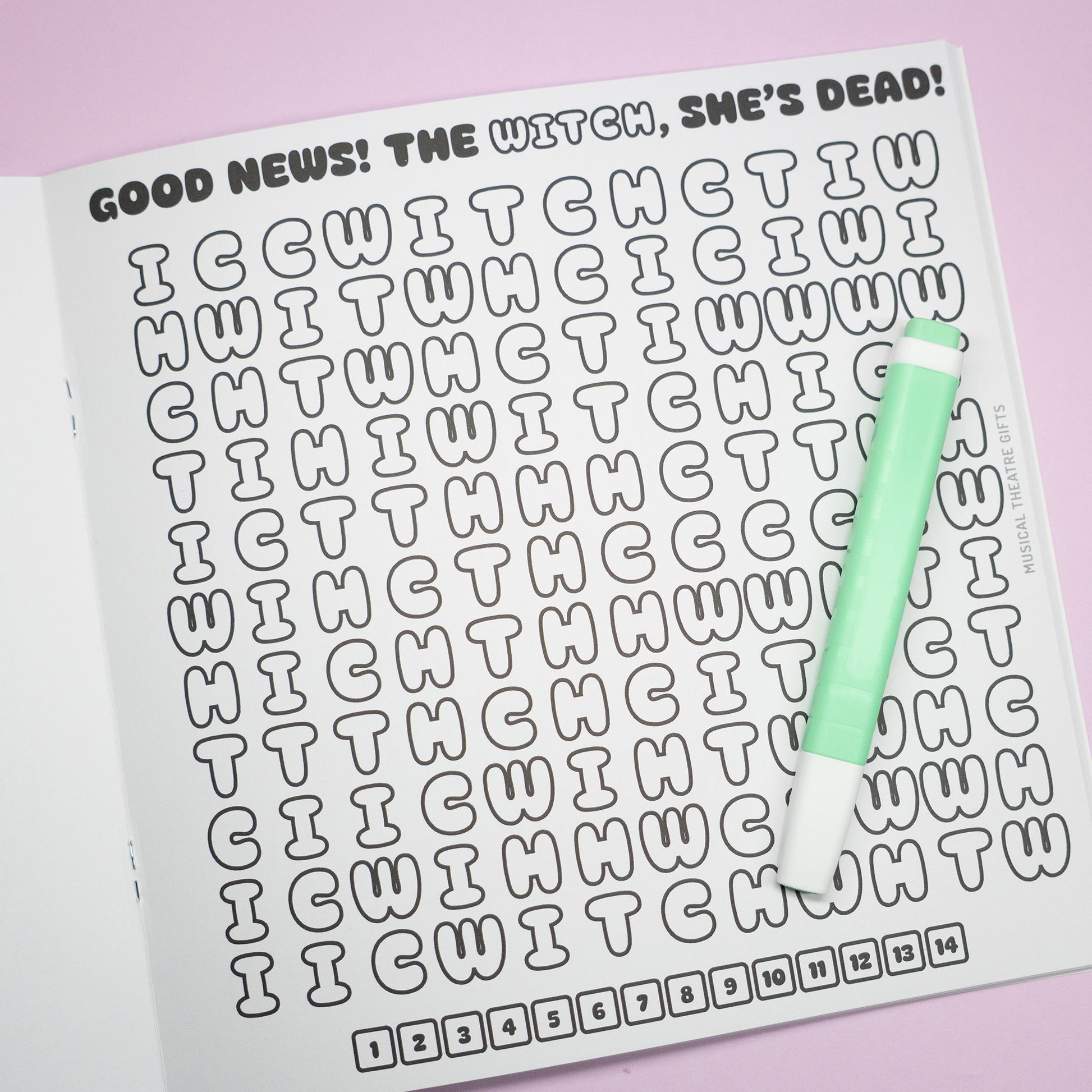 Wicked the musical colouring word search book 