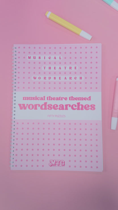 Musical Theatre Wordsearch Book – 50 Puzzles | A4 Wirebound Puzzle Book | Perfect Gift for Stagey Fans